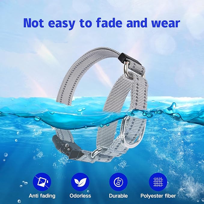 JOYEEIIOO Martingale Dog Collar, Adjustable Nylon Reflective Collar with Quick Release Buckle, No Pull Dog Training Collars for Small Medium Large Dogs (Grey S)