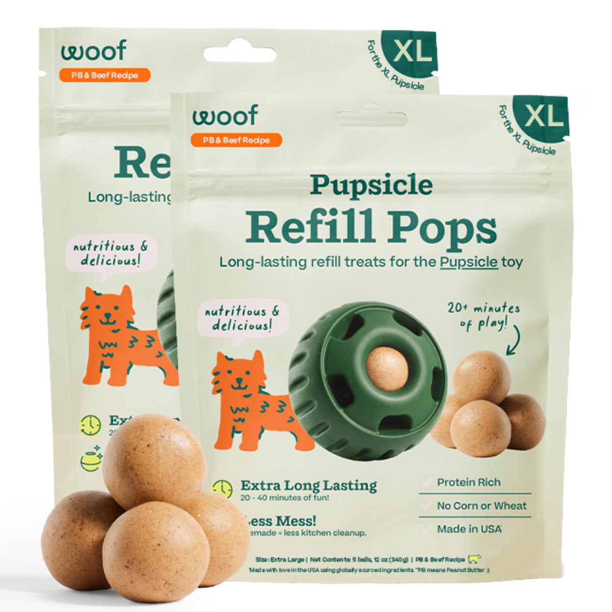 WOOF Pupsicle Birthday Refill Pops Dog Treats, XL