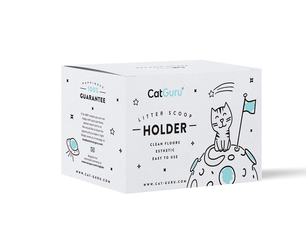 CatGuru Premium Cat Litter Scoop Holder – Heavy-Duty Scooper Storage Caddy, Scoop Stand for Kitty Litter Box, Fits Most Cat Litter Scoops (White)