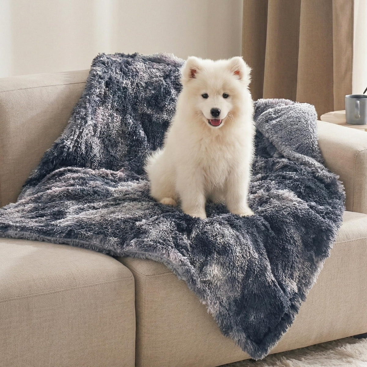 Bedsure Waterproof Dog Blankets for Large Dogs, Fluffy Faux Fur, 60×80"
