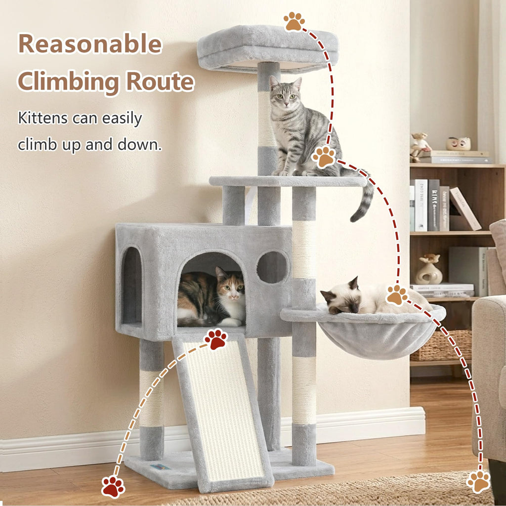 Gitelsnour Cat Tree Tower 42'' with Condo, Indoor Scratching Post GCT005SW