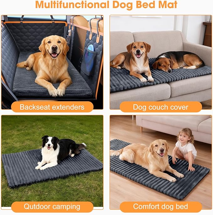 FURTIME Backseat Pet Bed Mat, Non-Slip Washable Dog Bed for Car Back Seat