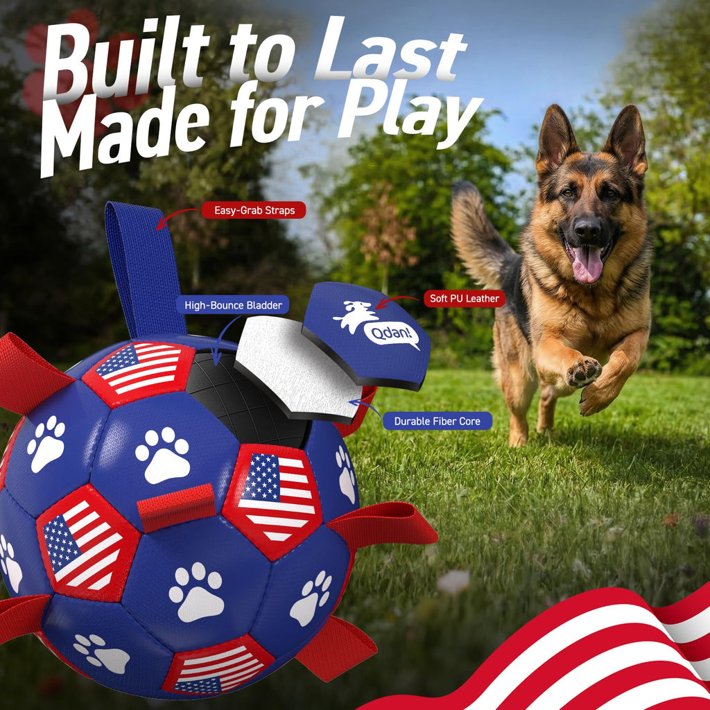 QDAN Dog Balls with Straps, Large Herding Balls for >90lbs Dogs, Soccer Toy