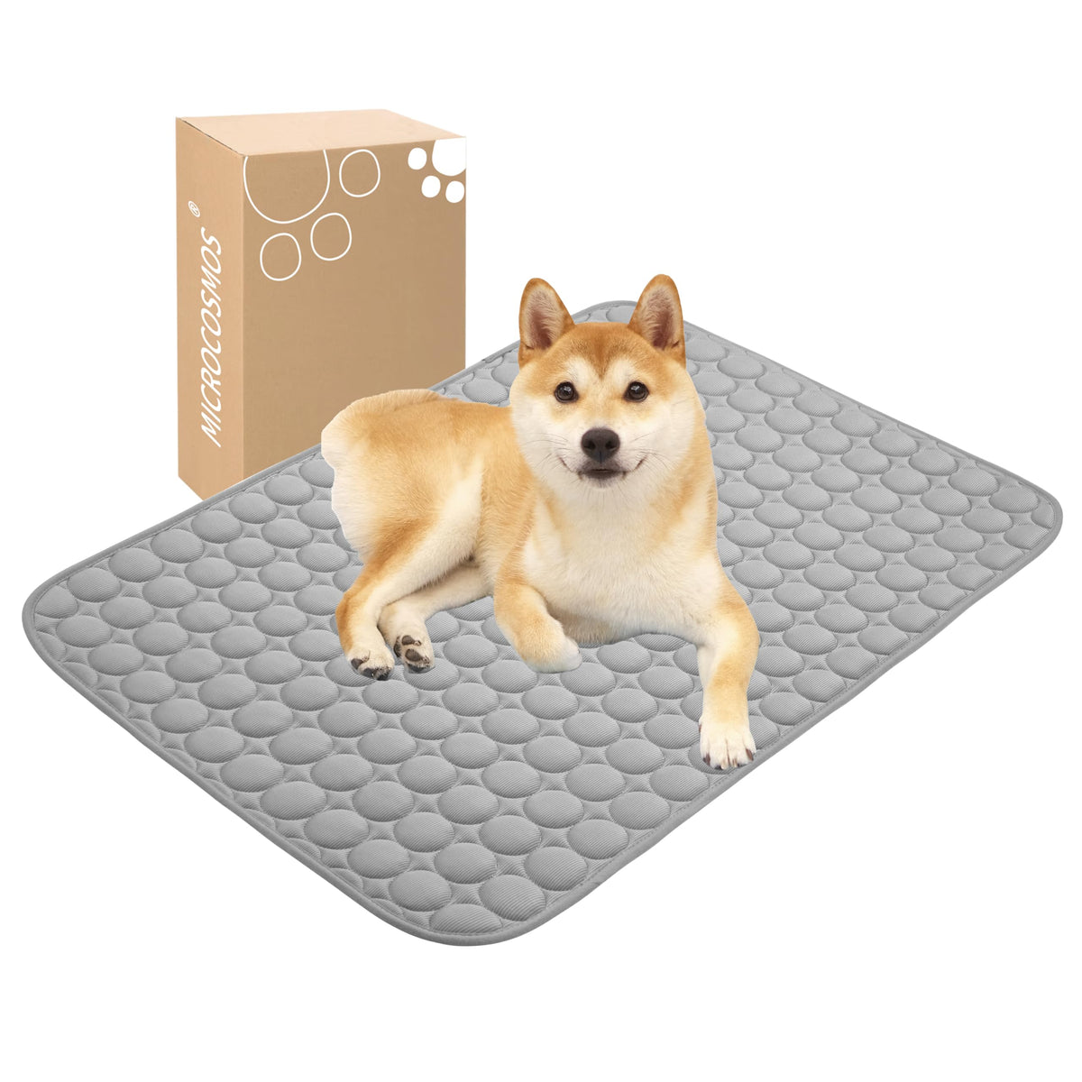 MICROCOSMOS Summer Cooling Mat & Sleeping Pad- Water Absorption Top, Easy Carry, EZ Clean, Materials Safe. Keep Cooling for Pets, Kids and Adults.(Navy Blue, 40" x 28")