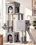 Globlazer Heavy Duty Cat Tree for Indoor Cats Large Adult, F52B, Light Grey