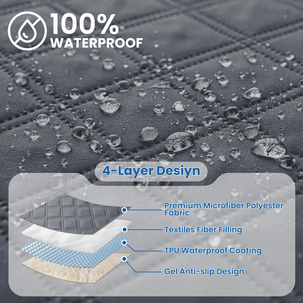CYCMACO Waterproof Dog Bed Cover Pet Blanket, Soft Couch Cover for Dogs Washable, Non-Slip Dog Blanket Protect Furniture Couch Sofa Car for Puppy Large Dogs Cat (52x82 Inch, Dark Grey)