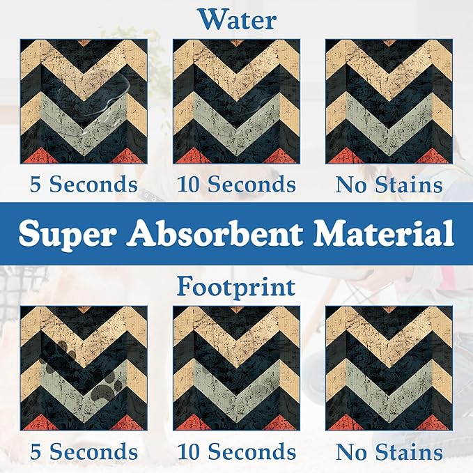 Vintage Plaid Pet Food Mat for Cats and Dogs–Absorbent Quick Dry Feeding Placemat, Non Slip Rubber Base, Waterproof Bowl Mat for Indoor Use, Pet Supplies 12"x20"