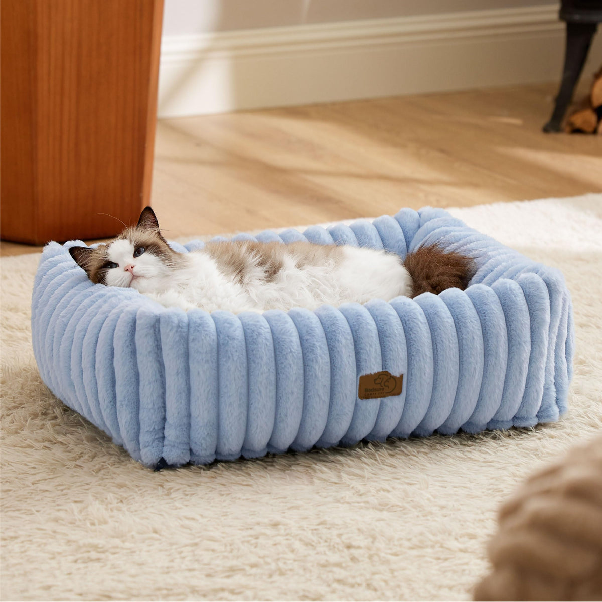 Bedsure ComfyFleece® Cute Dog Beds Large Sized Dog Washable，36in Cream