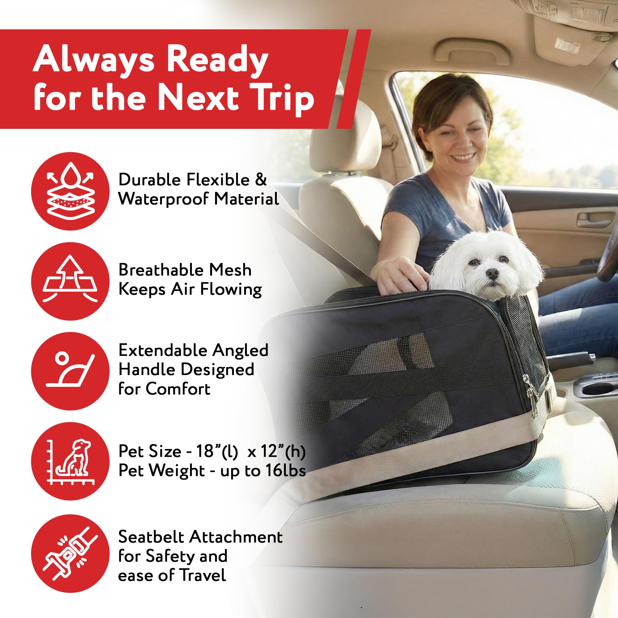dbest products Pet Smart Cart, Medium, Black, Rolling Carrier with wheels soft sided collapsible Folding Travel Bag, Dog Cat Airline Approved Tote Luggage backpack
