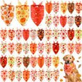 Abbylike 50 Pcs Fall Dog Bandanas Bulk, Autumn Harvest Pumpkin Pattern
