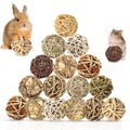 Bunny Chew Grass Balls, Rolling Chew Toys for Small Animals, Improving Dental Health, Natural Chew Grass Toys for Rabbits, Guinea Pigs, Chinchillas, Hamsters, Mice (16 Pcs)