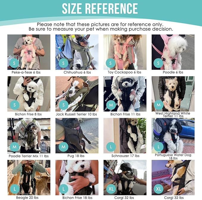 Lukovee Dog Backpack Carrier, Adjustable Front Carrier for Small Breeds