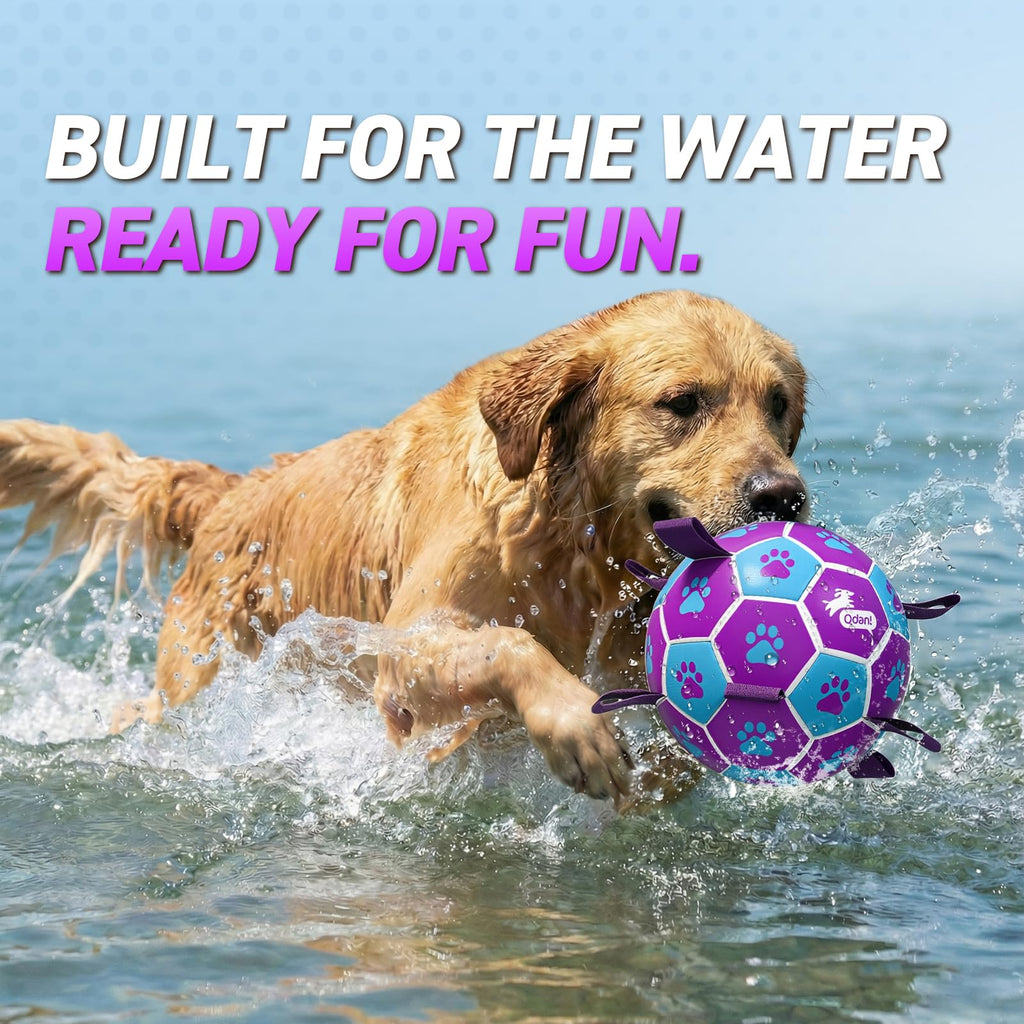 QDAN Dog Toy Soccer Ball, Durable Dog Balls for 30-90 lbs Small Medium Dogs