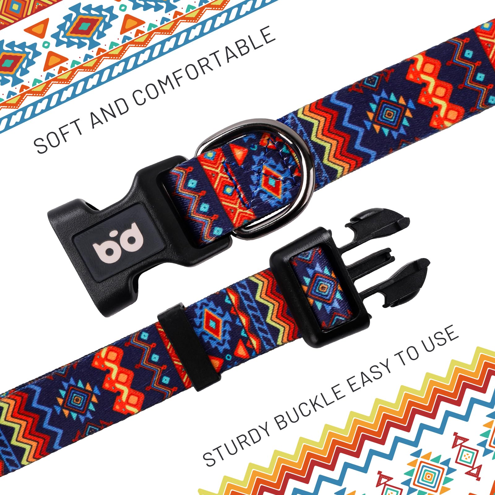 QQPETS Adjustable Soft Dog Collar: Print Flower Pink Multicolor Cute Patterns for XS Small Medium Large Pet Girl Boy Puppy Walking Running Training