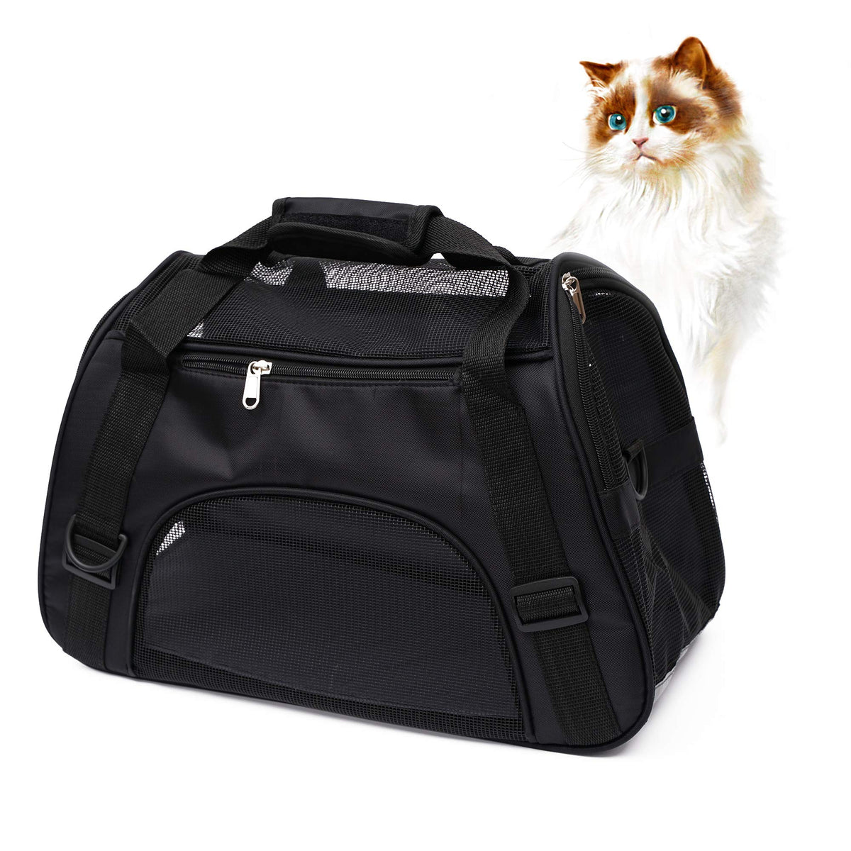 MuchL Pet Carrier Soft-Sided Carriers for Cat Carriers Dog Carrier for Small Medium Cats Dogs Puppies Pet Carrier Airline Approved Cat Dog Pet Travel Carrier (Small, Black)