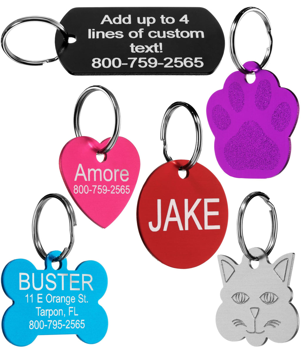 Providence Engraving Custom Engraved Aluminum Pet Tags, Cat & Dog ID Tags