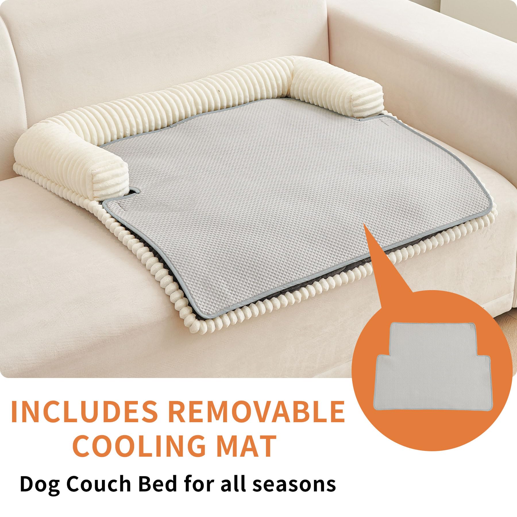 HAOMAIJIA Dog Couch Bed for Large Dogs, Non Slip Pet Couch Covers for Sofa Thick Soft Washable Dog Couch Cover Protector All Seasons Universal Dogs and Cats Bed Mat (Grey, Large)