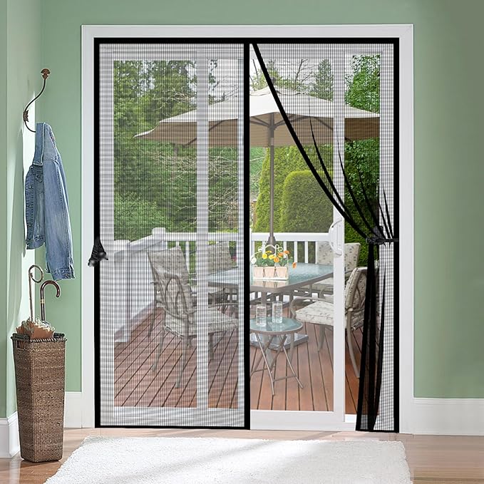 Fiberglass Magnetic Screen Door Fit Door Size 30 x 80 in- Heavy Duty Fiberglass Screen Door Mesh for Interior Door, Patio and Sliding Doors - Door Screen Magnetic Closure Let Fresh Air in