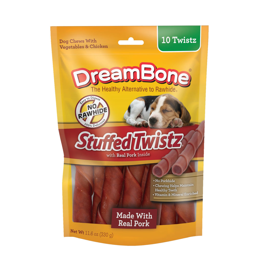 DreamBone Stuffed Twistz 10 Count, Rawhide-Free Chews