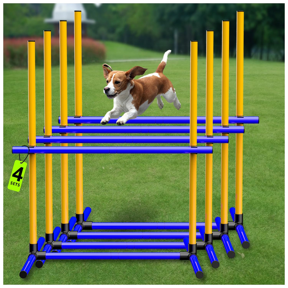 AHAILUOO Adjustable Dog Agility Hurdles with Carry Bag, 2 Sets