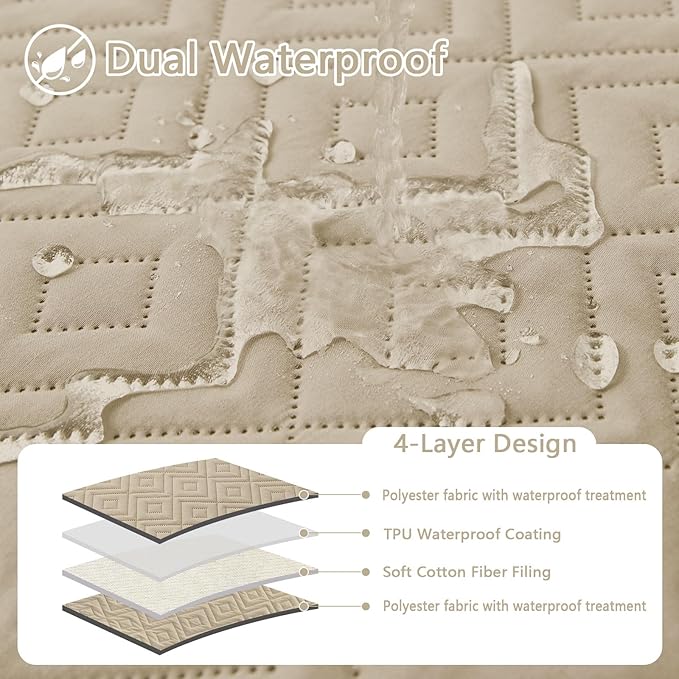 hyha Waterproof Dog Blanket, Soft Dog Bed Cover Pet Blankets, Waterproof Sofa Couch Cover for Dogs Washable, Reversible Pet Couch Covers for Sofa Furniture (30x70 Inch, Taupe/Taupe)