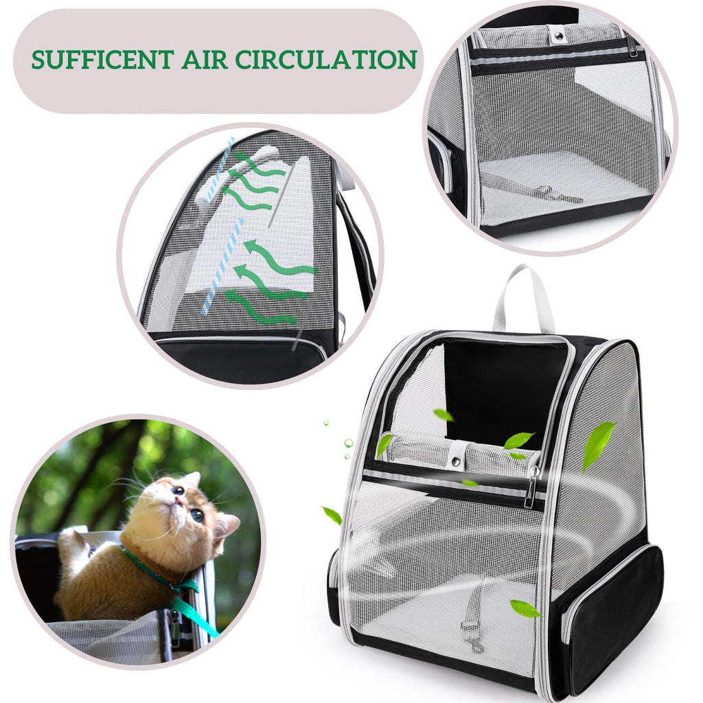 Lollimeow Cat Backpack Carrier, Ideal for Small Animals & Puppies, Airline Approved,Safe for Travel, Hiking, Vet Transport & Outdoor Use Fully Ventilated Design for Ultimate Comfort On-the-Go