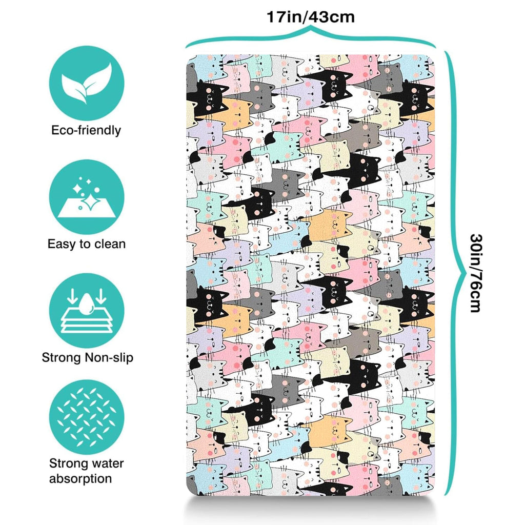 Pet Feeding Mat for Floors Waterproof Dog Mat for Food and Water Absorbent Quick Dry Non Slip mat for Cat Bowls