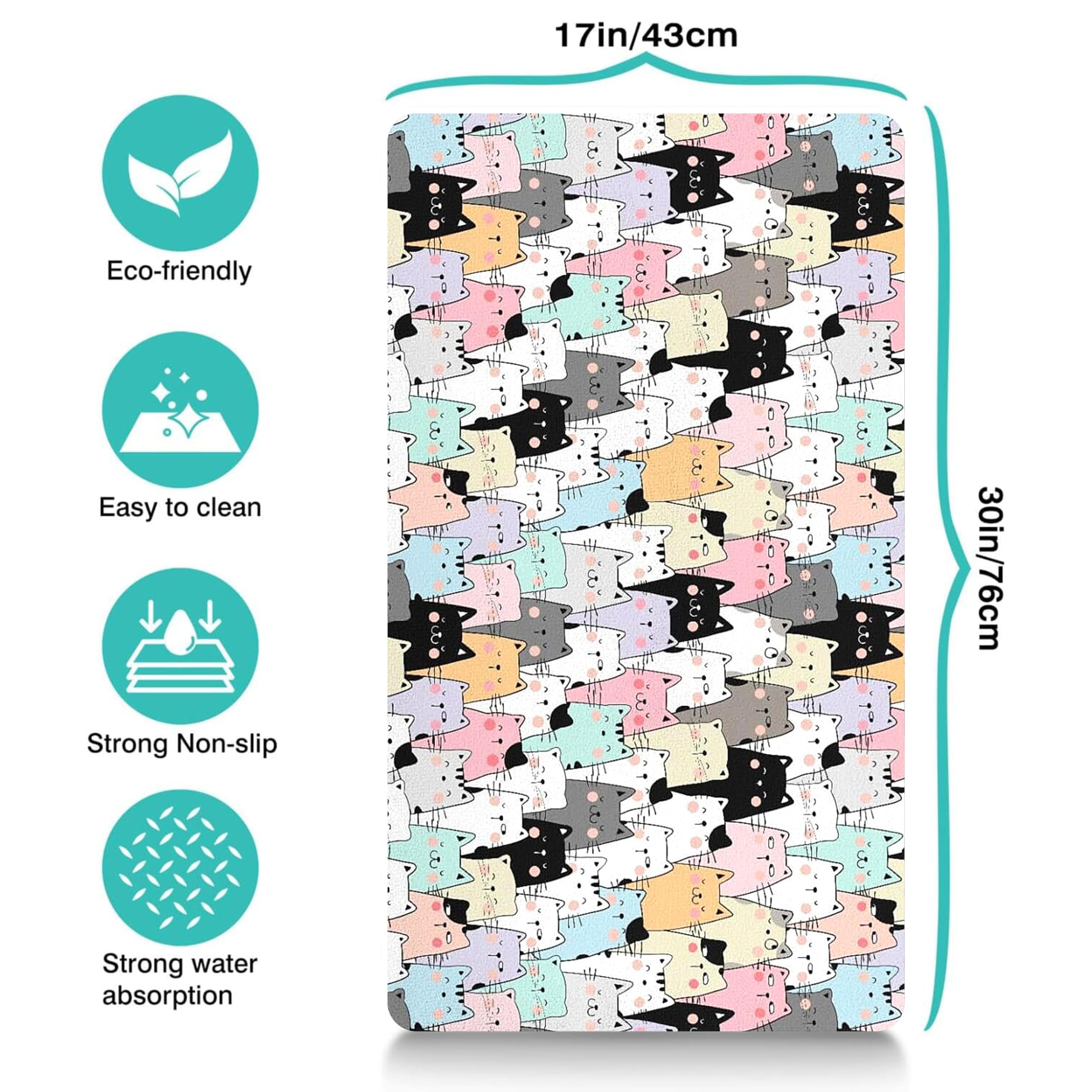 Pet Feeding Mat for Floors Waterproof Dog Mat for Food and Water Absorbent Quick Dry Non Slip mat for Cat Bowls