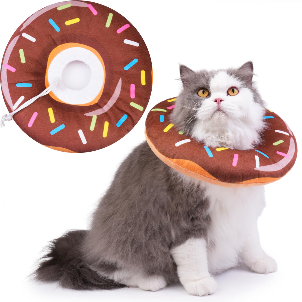 Hpetppy Cat Cone Collar Soft, Cat Recovery Collar for Wound Healing Cute Donut Adjustable Kittens Cones to Stop Licking Comfortable Lightweight Neck Elizabethan Collars for Cats Kittens After Surgery