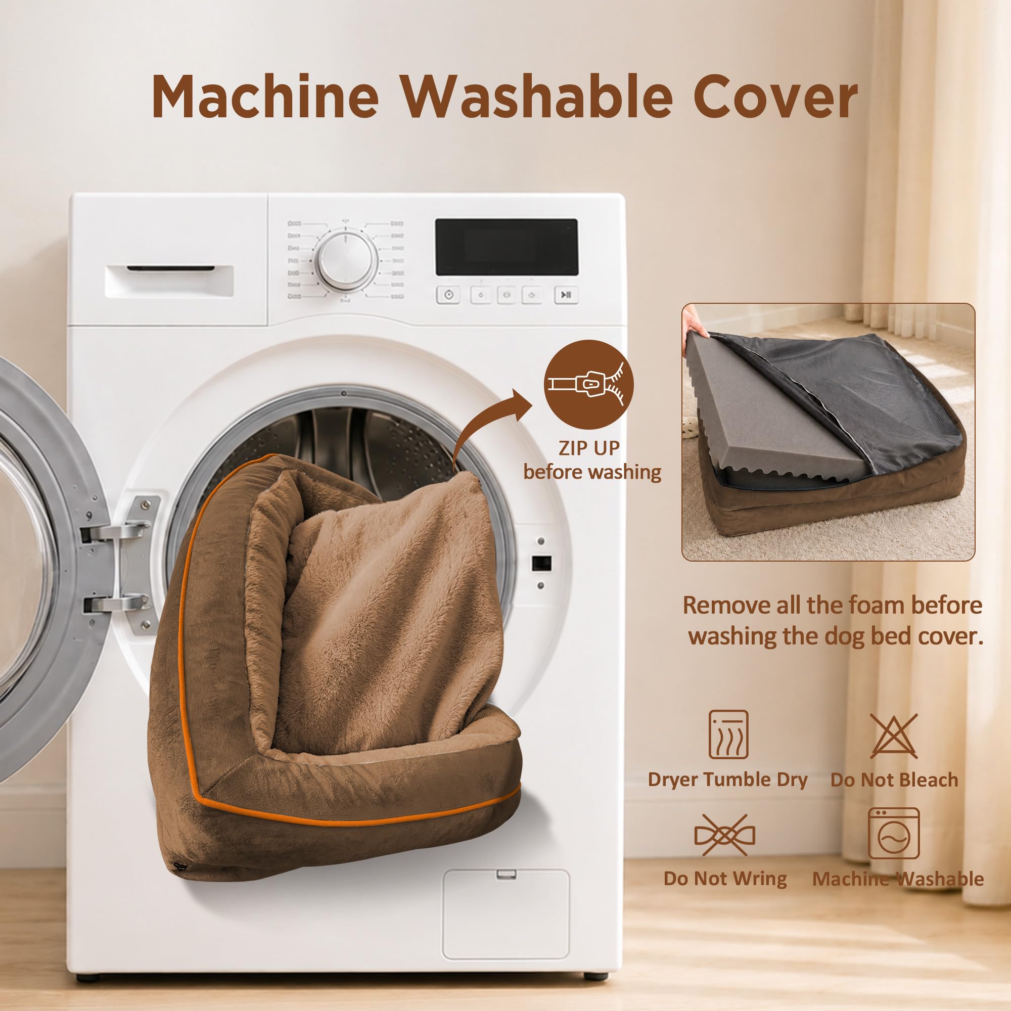 Comfort Expression Waterproof Orthopedic Dog Bed for Medium Size Dog