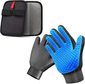 NVNAN 2-in-1 Pet Grooming Glove & Fabric Hair Remover - Reusabie, Silicone Massage Bristles,Static Adhesion for Quiuck Shedding Control,Safe for Dogs & Cats