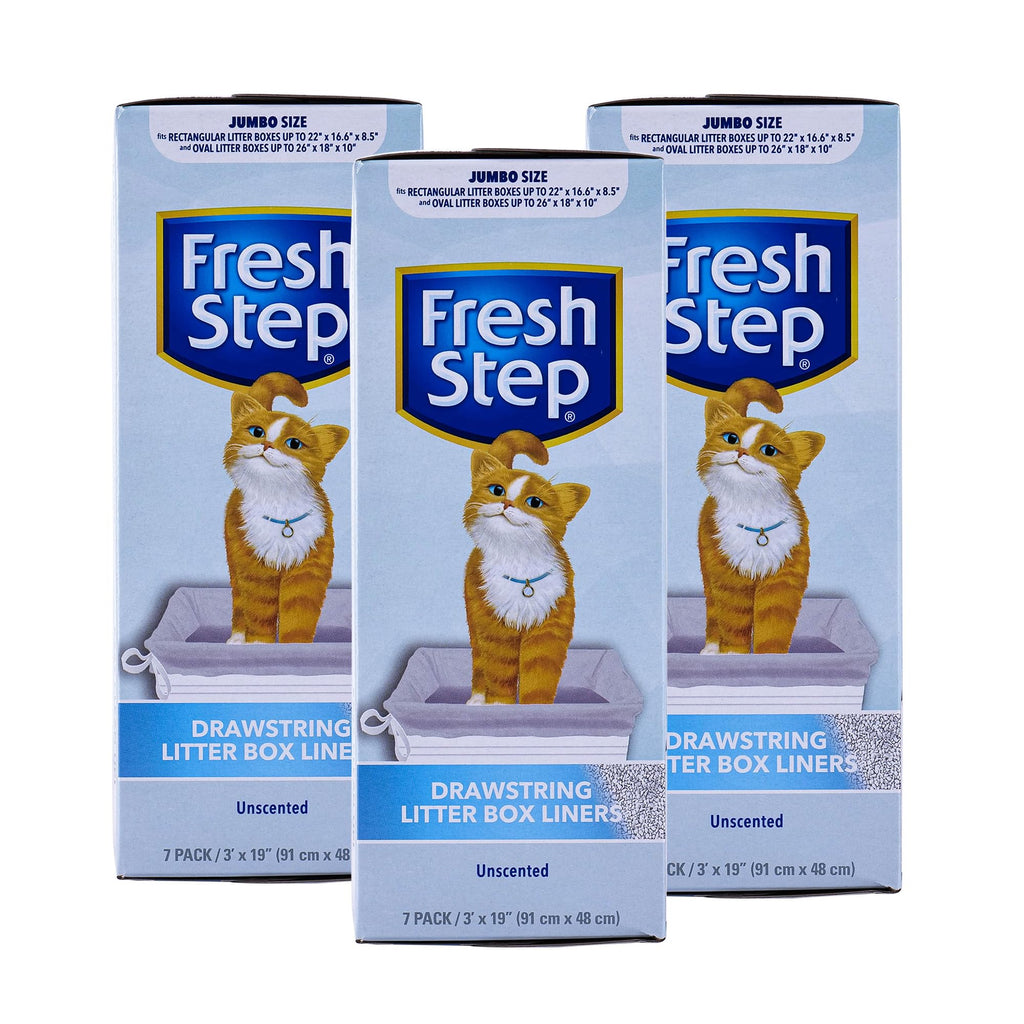 Fresh Step Drawstring Cat Litter Box Liners, Scented, 2.5 ft x 17 in, 7 Ct