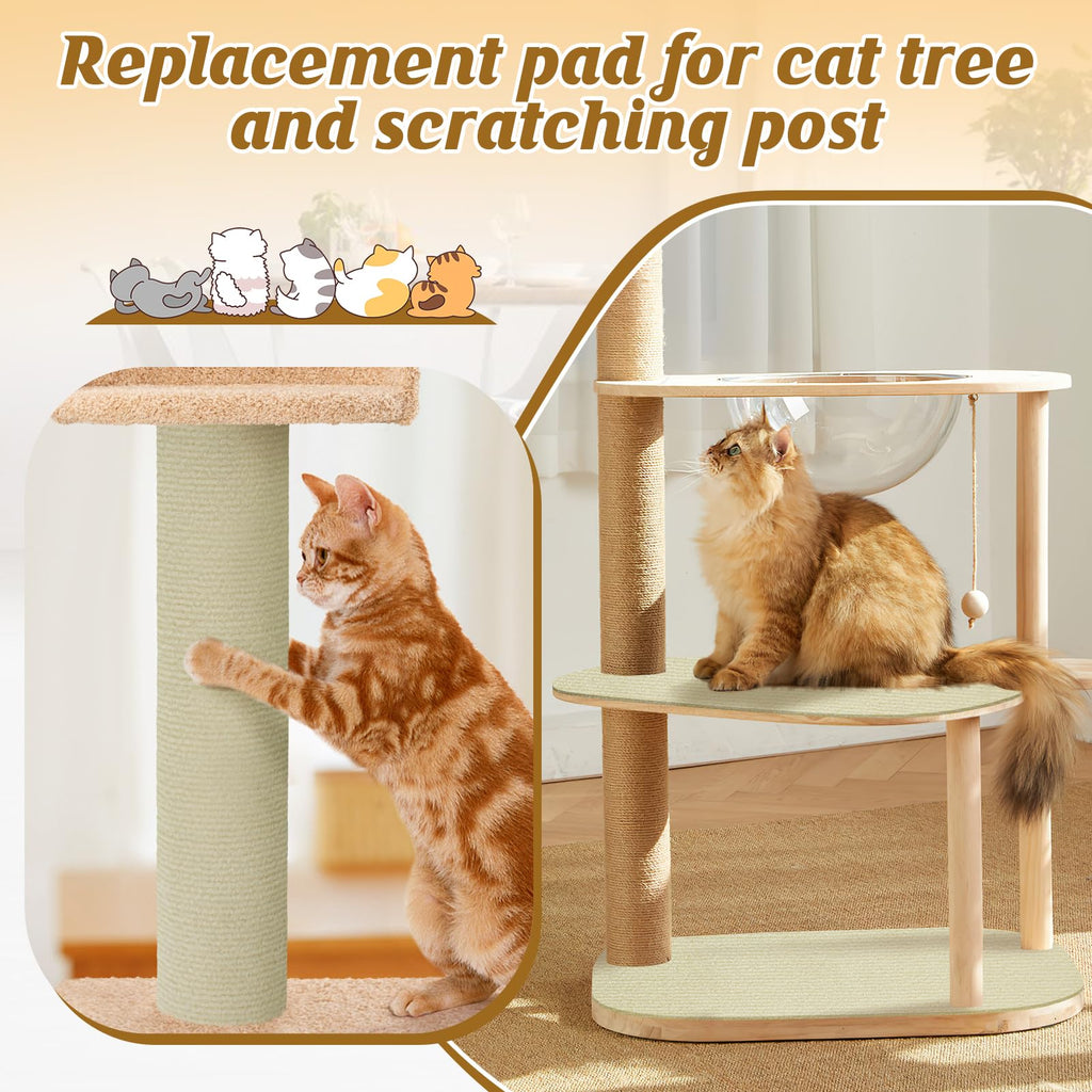 39.3''x14.6'' Trimmable Cat Scratch Furniture Protector - Climbing Self-Adhesive Cat Scratching Pad Mat, Couch Protector from Claws for Scratch Post Cat Tree Shelves Wall, Beige