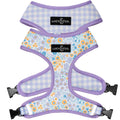 Lucy & Co. Reversible Dog Harness - Water-Repellent Neoprene, Dual-Print Design, Easy Swap Style, Adjustable Comfort Fit - Among Wildflowers Reversible Harness - Large