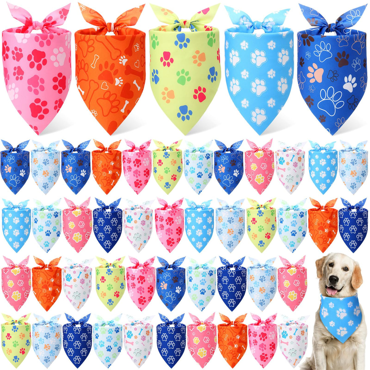 Weewooday 50 Pcs Christmas Red and Green Plaid Dog Bandanas Bulk for Medium