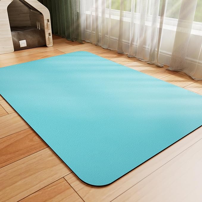 HotLive Dog Food Mat - Absorbent Cat Mat for Food and Water, No Stains Pet Feeding Bowl Mat, Easy to Clean Pet Placemats, Quick Dry Dog Water Dispenser Mat for Messy Drinkers | Paw Pink 18"x28"