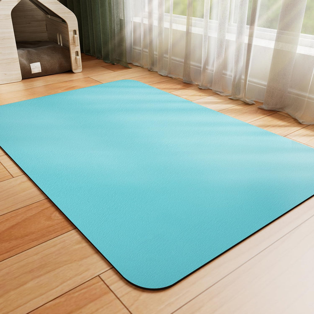HotLive Dog Food Mat - Absorbent Cat Mat for Food and Water, No Stains Pet Feeding Bowl Mat, Easy to Clean Pet Placemats, Quick Dry Dog Water Dispenser Mat for Messy Drinkers | Teal 16"x 24"