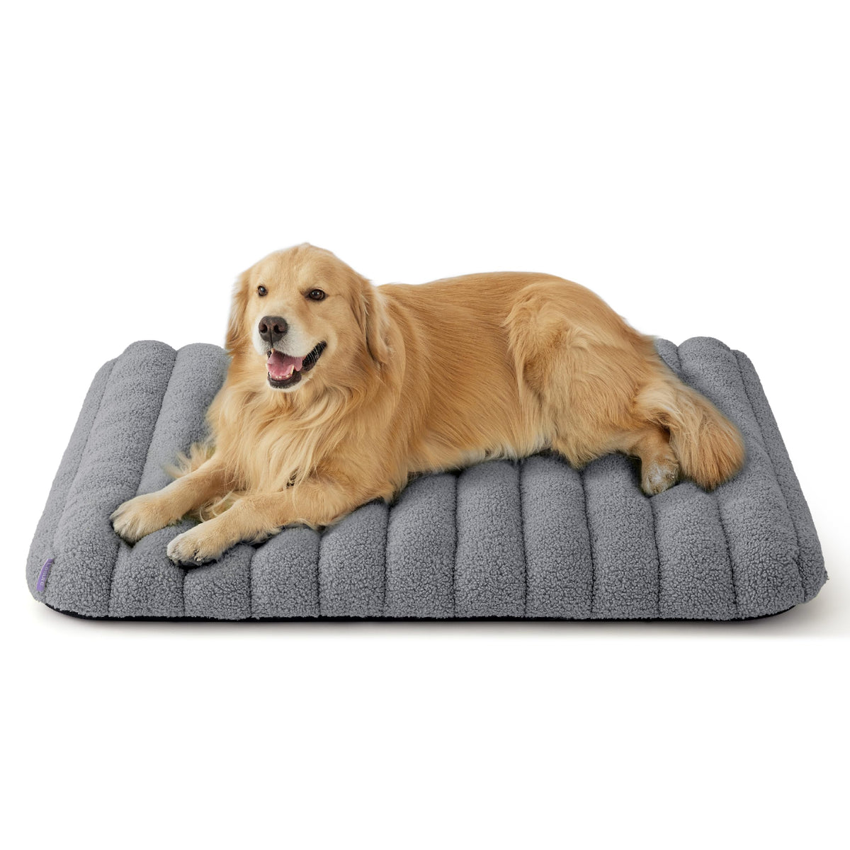 LE SURE Cute Orthopedic Dog Bed Medium Size Dog, Waterproof Chic Flat Pet Beds with Removable Washable Cover, Fuzzy Thick Egg Crate Foam Pet Mat for Indoor Use (30" x 20", Brown)