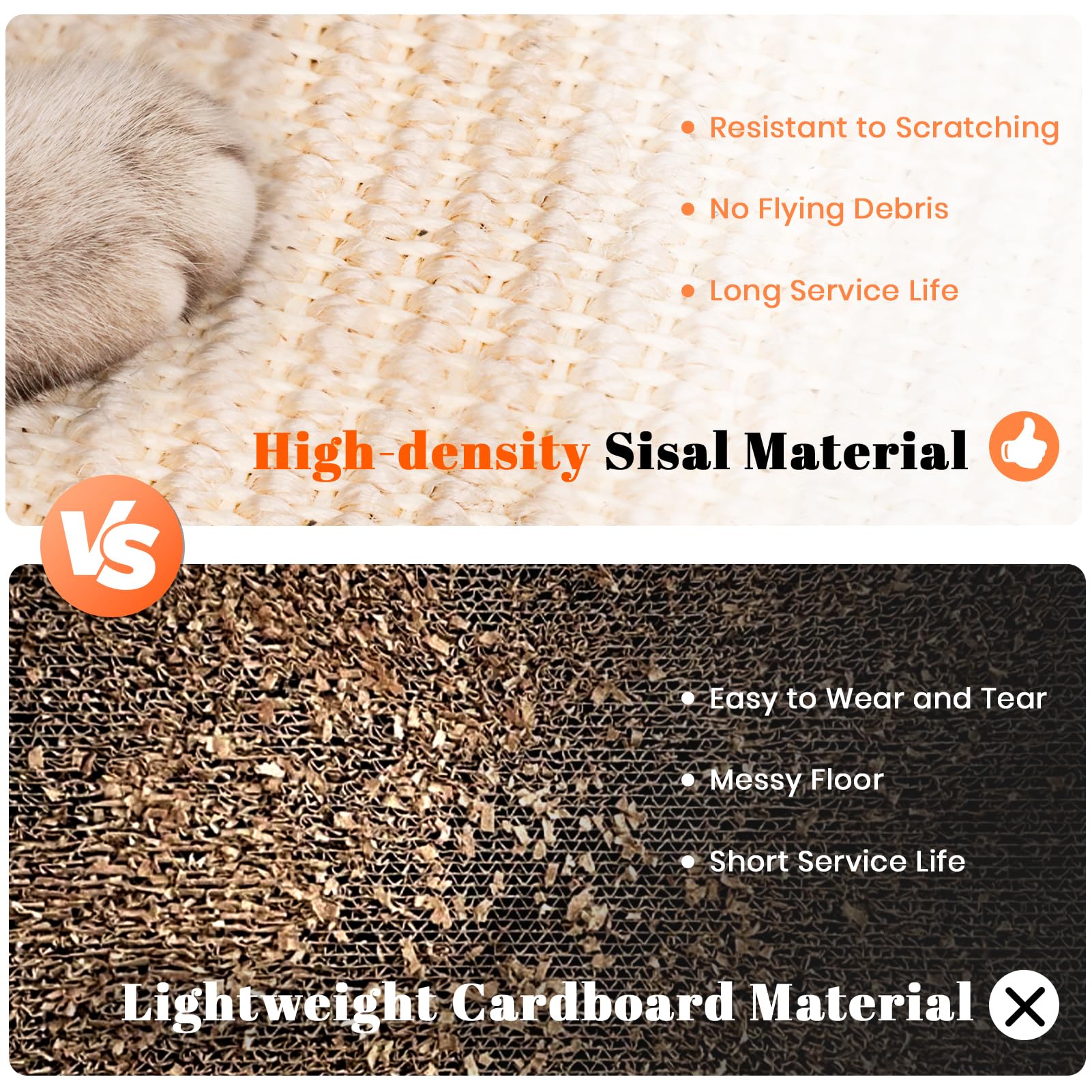 LMUGOOS Cat Scratcher, Cat Natural Sisal Scratching Pad, Kitten Interactive Toy with Ball Track Spring Ball for Chasing Hunting Mental Physical Exercise Puzzle