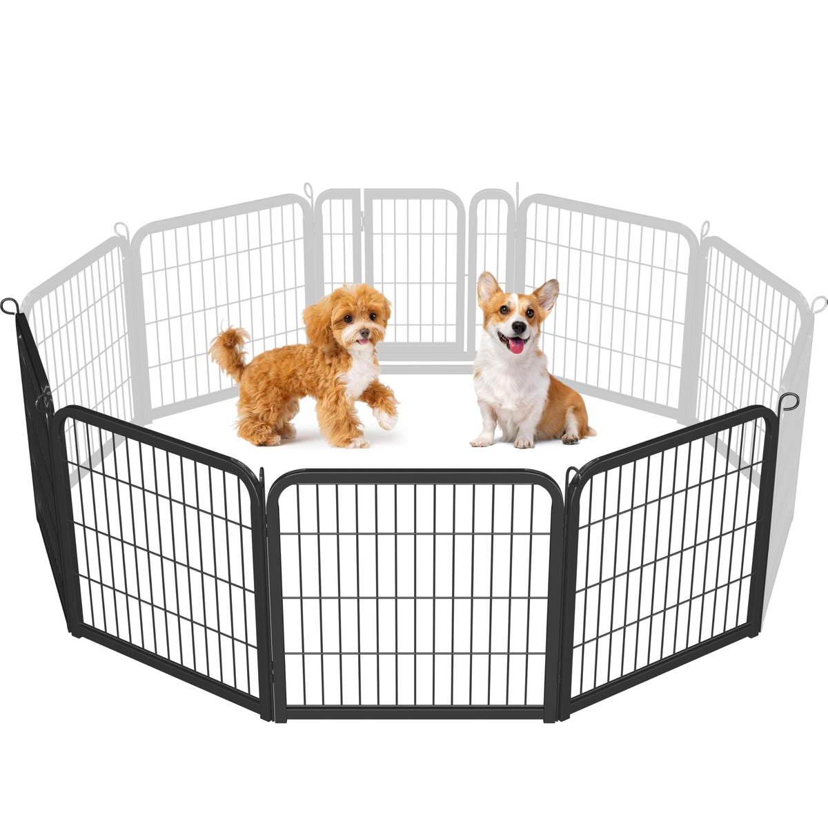 Yaheetech Dog Playpen 32in 6 Panels Pet Fence for Indoor Yard RV Camping