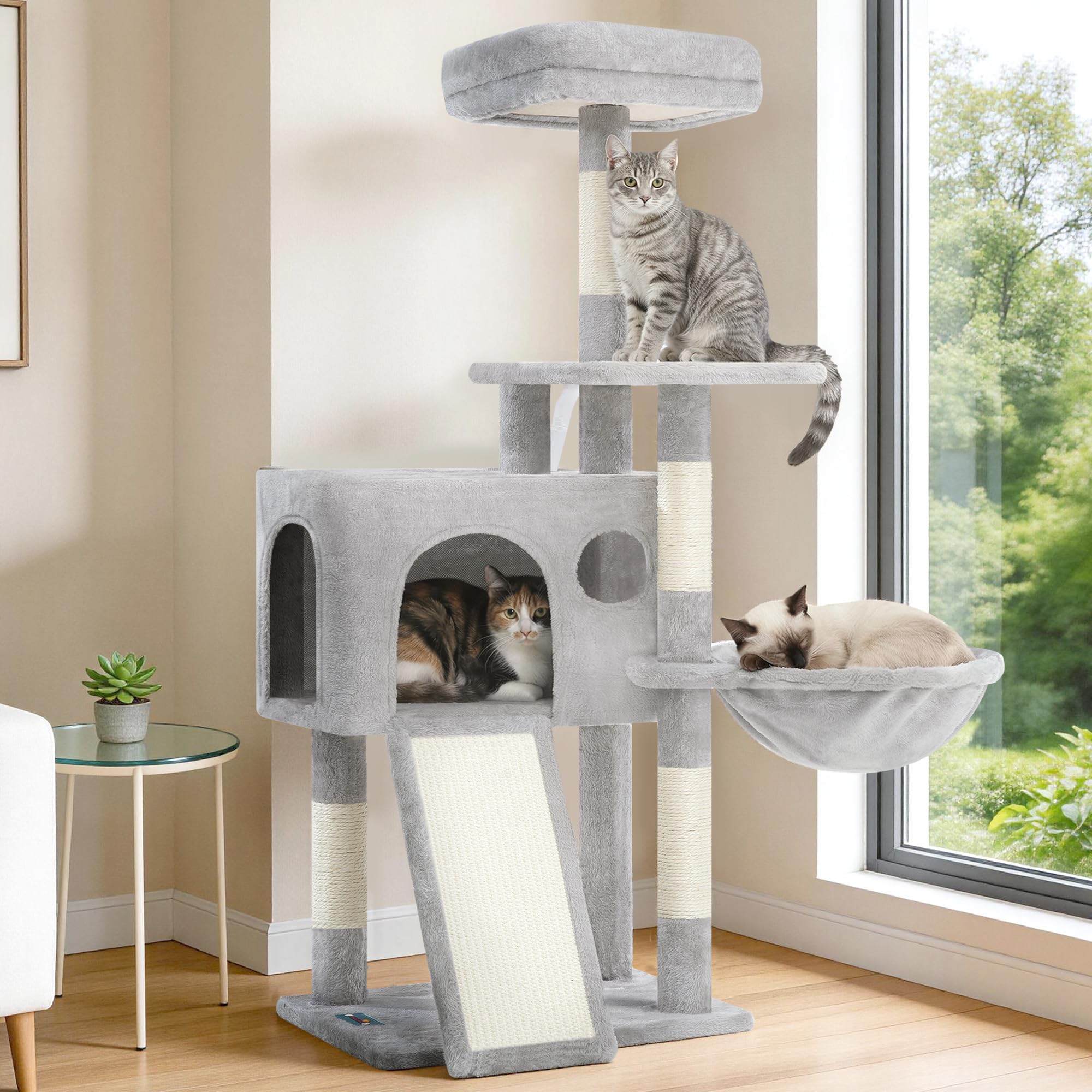 Gitelsnour Cat Tree Tower 42'' with Condo, Indoor Scratching Post GCT005SW