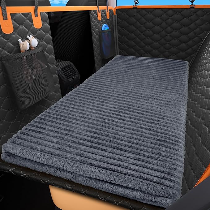 FURTIME Backseat Pet Bed Mat, Non-Slip Washable Dog Bed for Car Back Seat