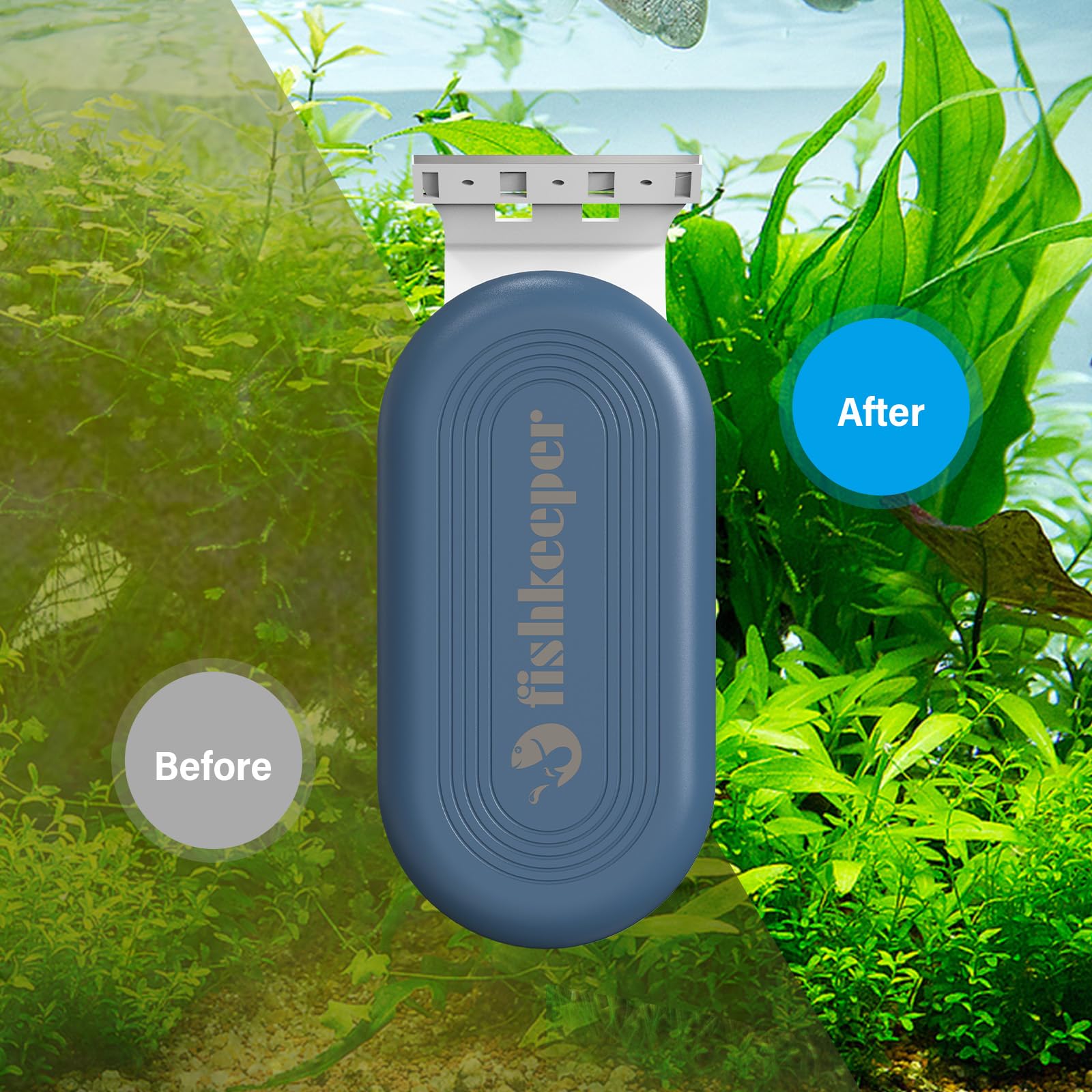 fishkeeper Aquarium Glass Cleaner, Double Side Algae Scraper with 2 Blades