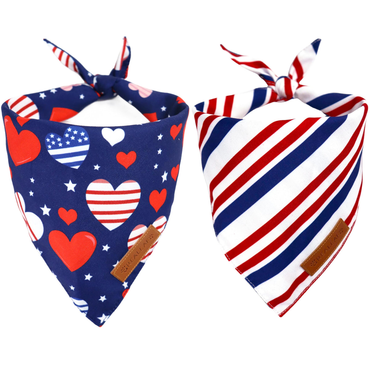 Realeaf Halloween Dog Bandanas 2 Pack, Pumpkins and Ghosts Pet Scarf for Boy and Girl, Premium Durable Fabric, Holiday Bandana for Large and X-Large Dogs Pets (X-Large)