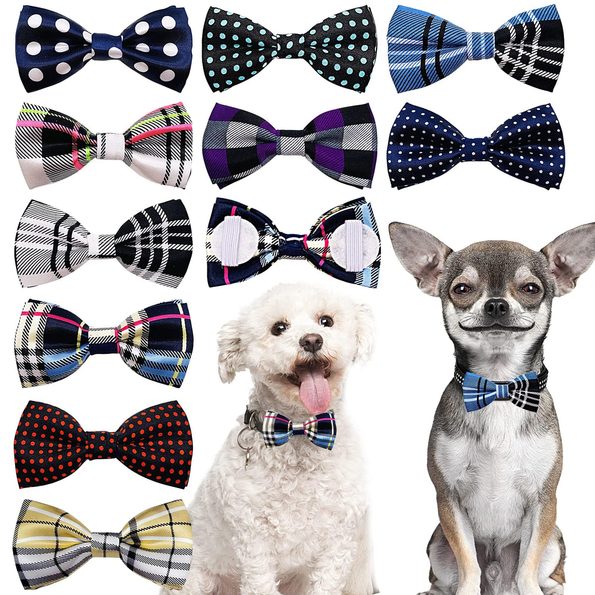 PET SHOW 5 Pack Happy Birthday Dog Bowties for Small Dogs Slide on Collar