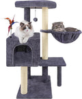 AIWIKIDE Cat Tree Has Scratching Toy with A Ball Activity Centre Cat Tower Furniture Jute-Covered Scratching Posts (Grey, 36.6'')