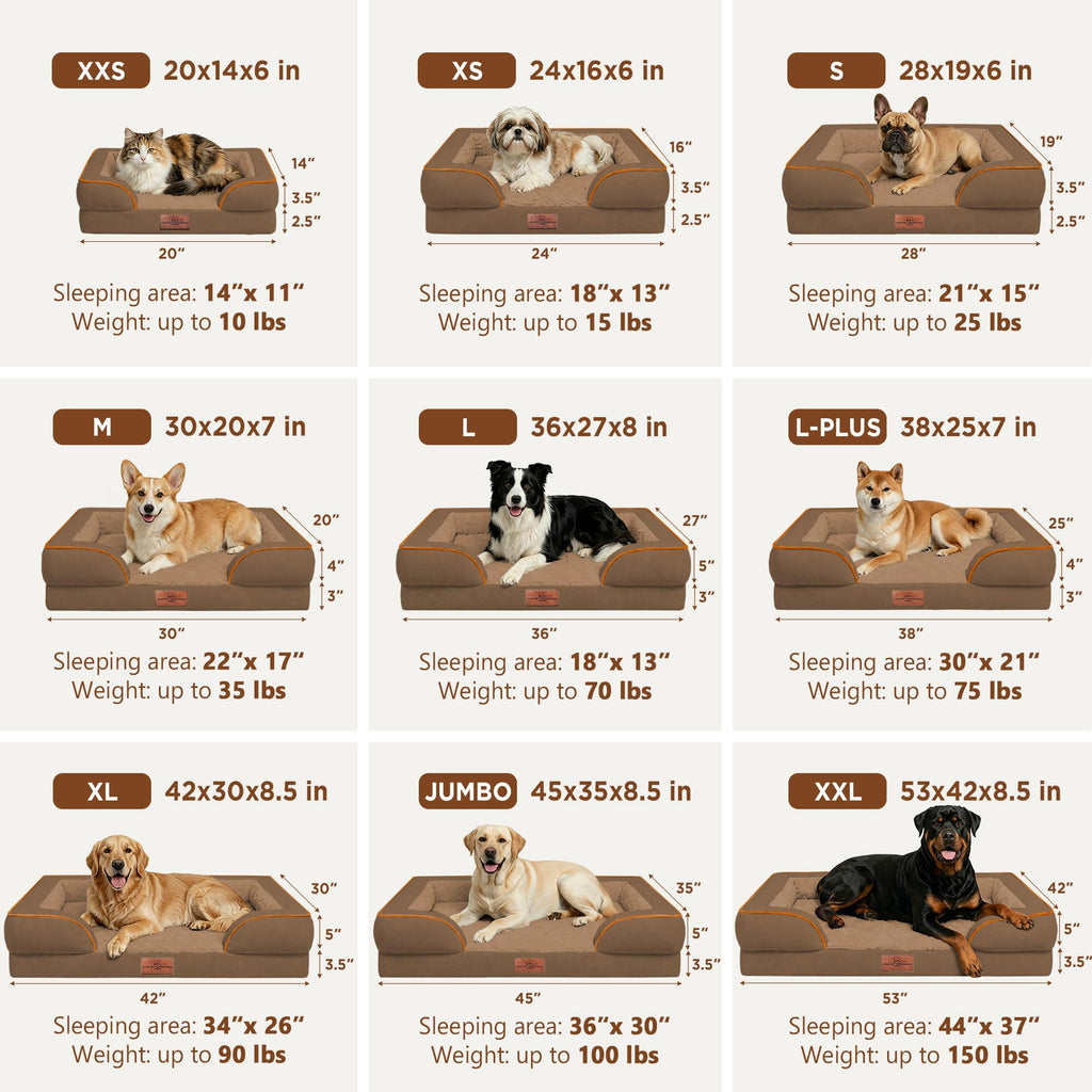 Comfort Expression Waterproof Orthopedic Dog Bed for Extra Large Dogs