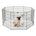 Dog Playpen - Foldable Metal Exercise Puppy Play Pen with 8 24x30in Panels - Indoor/Outdoor Pen with Door for Dogs, Cats or Small Animals by PETMAKER