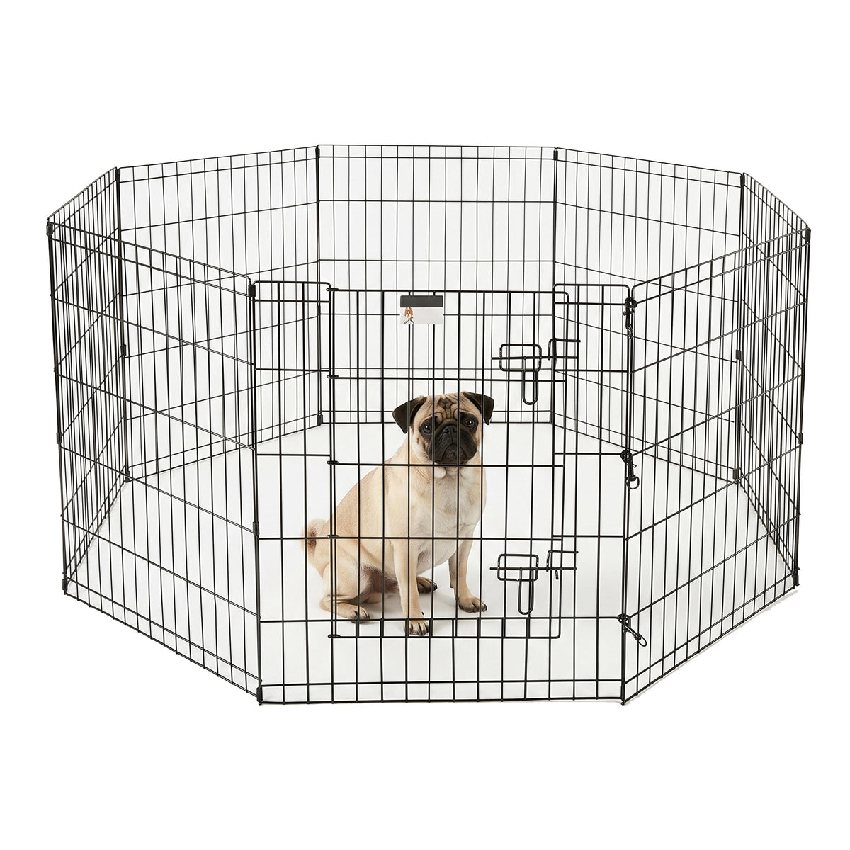 Dog Playpen - Foldable Metal Exercise Puppy Play Pen with 8 24x30in Panels - Indoor/Outdoor Pen with Door for Dogs, Cats or Small Animals by PETMAKER