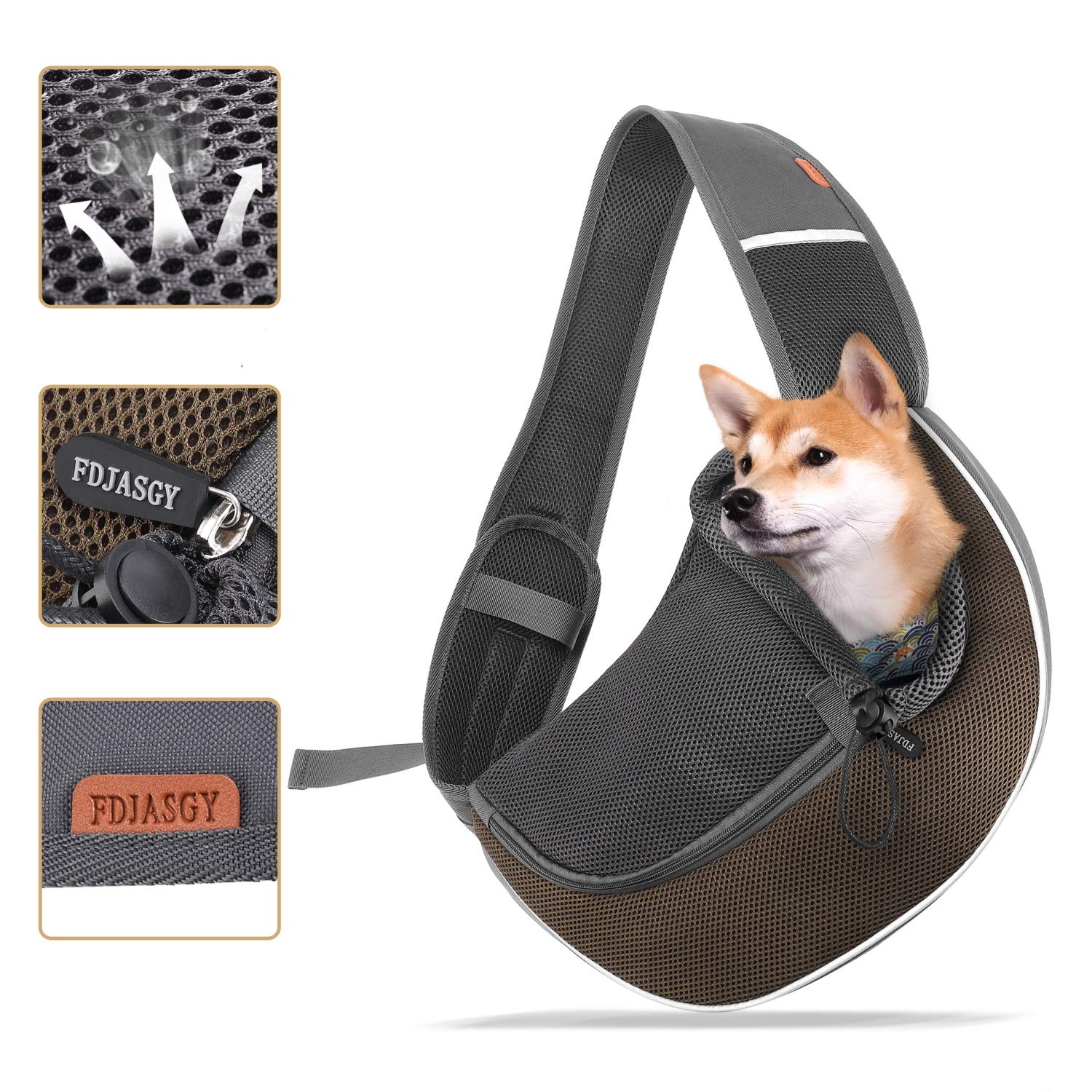 FDJASGY Pet Sling Carrier for Small Dogs Cats,Breathable Mesh Travelling Hand Free Puppy Backpack with Pouch and Adjustable Strap Carrier